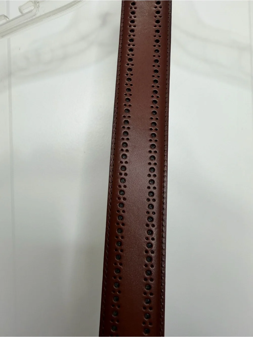 Allen Edmonds Manistee Dress Belt Dark Chili Leather Brogue Size 32